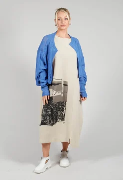 Cropped Knitted Cardigan in Blue