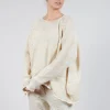 Cropped Knitted Jumper in Greige
