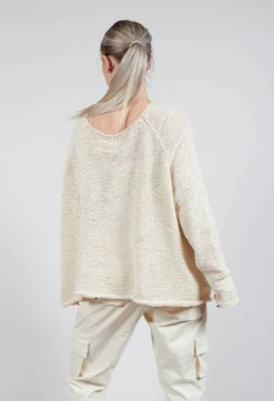 Cropped Knitted Jumper in Greige