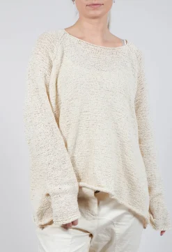 Cropped Knitted Jumper in Greige
