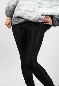Cropped Lace Leggins in Pizzo Nero