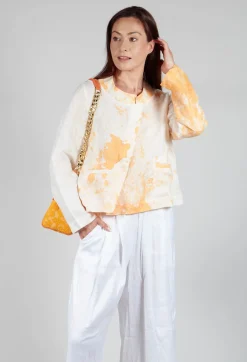 Cropped Lightweight Jacket in Orange Dye