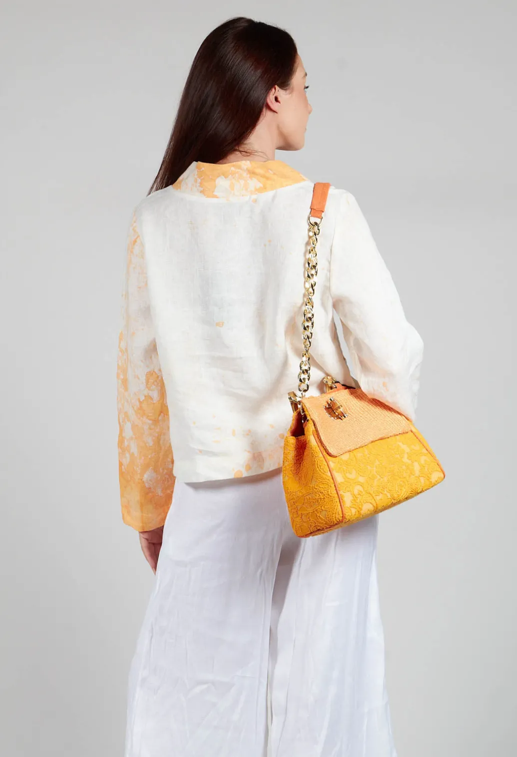 Cropped Lightweight Jacket in Orange Dye