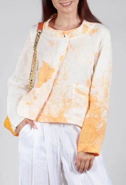 Cropped Lightweight Jacket in Orange Dye
