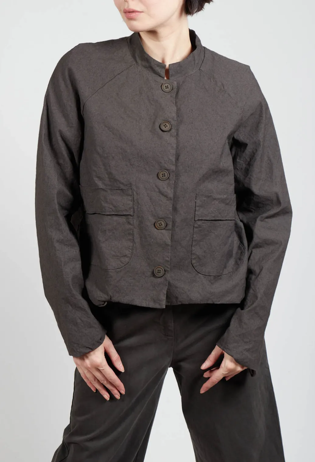 Cropped Long Sleeved Jacket in Faggio