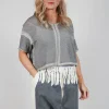 Cropped Metallic Knit in Asteroid Sparkle