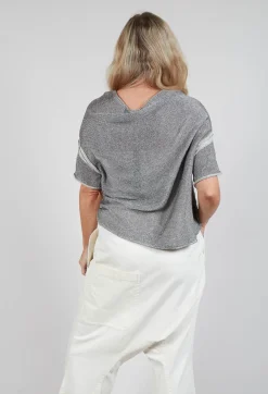 Cropped Metallic Knit in Asteroid Sparkle