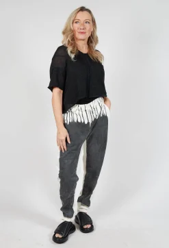 Cropped Metallic Knit in Black Sparkle