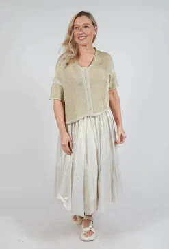 Cropped Metallic Knit in Gold