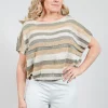 Cropped Metallic Stripe Knit