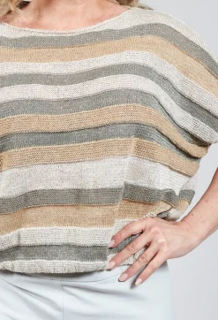 Cropped Metallic Stripe Knit