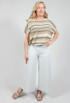 Cropped Metallic Stripe Knit