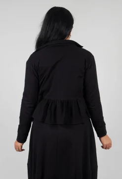 Cropped Peplum Jacket in Black