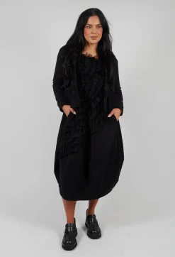 Cropped Peplum Jacket in Black