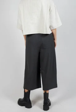 Cropped Pleated Trousers in Charcoal
