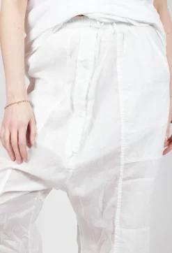 Cropped Sheer Crinkled Trousers in Semi Bleach Paper