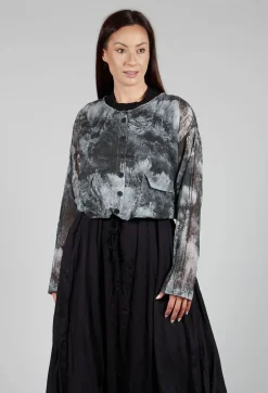Cropped Shirt in Steppe Black