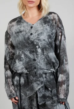 Cropped Shirt in Steppe Black