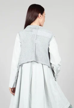 Cropped Sleeveless Jumper in Ice