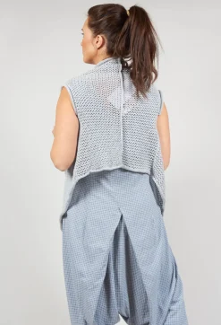 Cropped Sleeveless Jumper in Ice