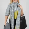 Cropped Sweater in Light Grey and Yellow