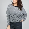 Cropped Textured Sweater in Black
