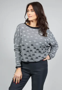 Cropped Textured Sweater in Black