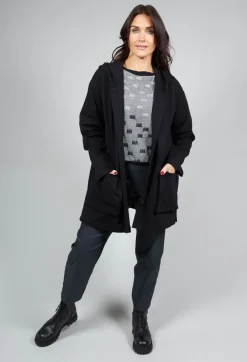 Cropped Textured Sweater in Black