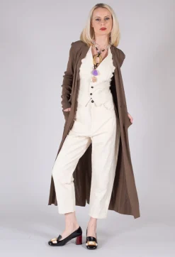 Cropped Textured Waistcoat in Natural
