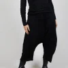 Cropped Trousers in Black Black