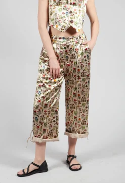 Cropped Trousers in Petite Fleurs