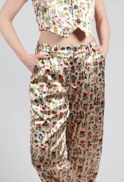 Cropped Trousers in Petite Fleurs