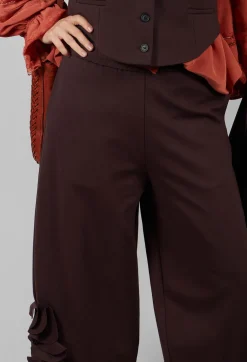 Cropped Trousers with Embellishment Detail in Java