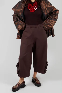 Cropped Trousers with Embellishment Detail in Java
