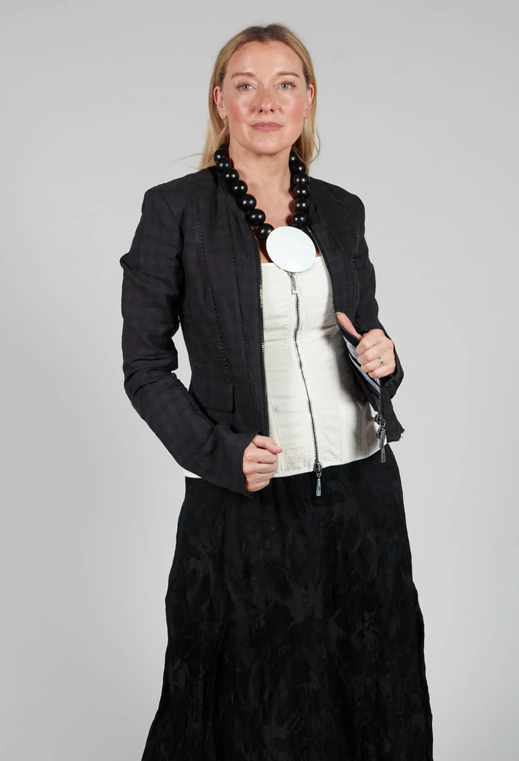 Cropped Utility Jacket in Coal