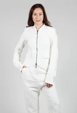 Cropped Utility Jacket in Chalk