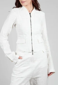 Cropped Utility Jacket in Chalk