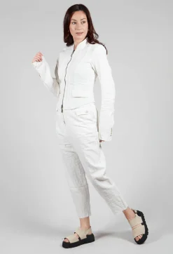 Cropped Utility Jacket in Chalk
