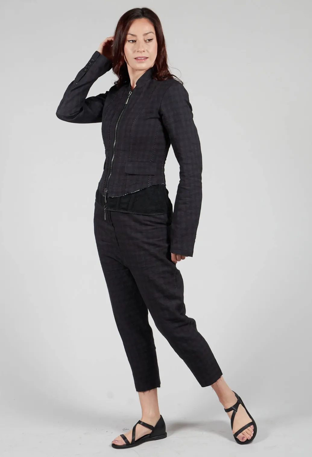 Cropped Utility Jacket in Coal