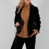 Cropped Velvet Jacket in Black