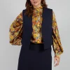 Cropped Waistcoat in Blue Nights