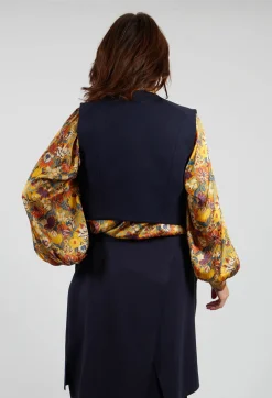 Cropped Waistcoat in Blue Nights