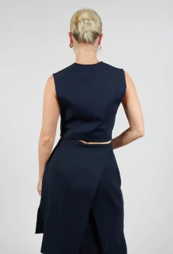 Cropped Waistcoat in Blue Nights