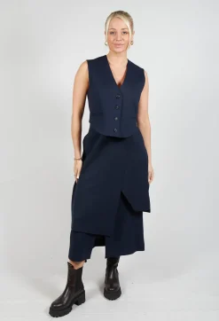 Cropped Waistcoat in Blue Nights