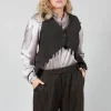 Cropped Waistcoat in Espresso Cloud