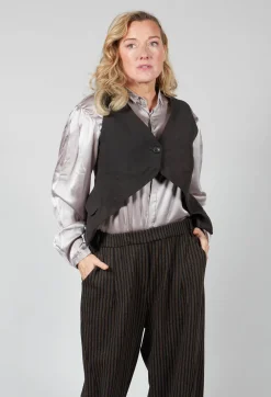 Cropped Waistcoat in Espresso Cloud