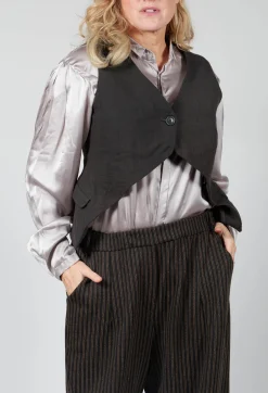 Cropped Waistcoat in Espresso Cloud