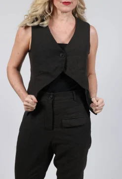 Cropped Waistcoat in Espresso Cloud