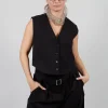 Cropped Waistcoat in Nero
