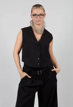 Cropped Waistcoat in Nero